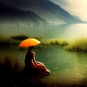 Stille im sanften Regen