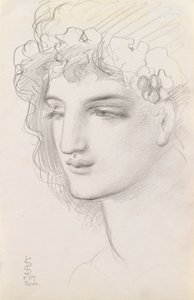 Studie eines bekränzten Kopfes, 1867