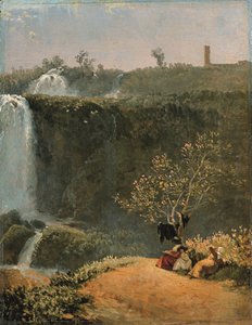 Elisabeth Louise Vigée-Lebrun zeichnet den Tivoli-Wasserfall mit ihrer Tochter Julie und ihrer Gouvernante