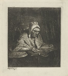 Lesende alte Frau von Simon Andreas Krausz