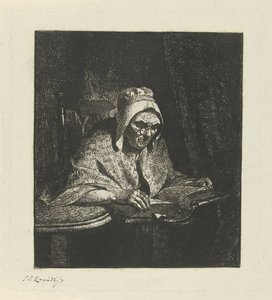 Lesende alte Frau von Simon Andreas Krausz