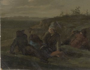 Bauern, die sich auf einer Wiese ausruhen von Simon Andreas Krausz