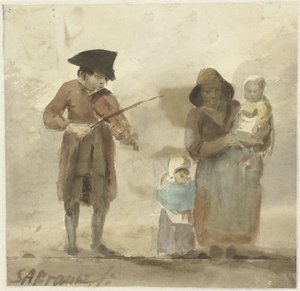 Straßenmusiker mit Frau und Kindern von Simon Andreas Krausz