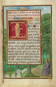 Rand mit Christus in der Wüste von Simon Bening