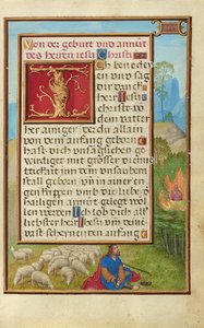 Rand mit Moses und dem brennenden Busch von Simon Bening