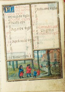 Folio aus einem Miniatur-Stundenbuch, Gebrauch von Rom, Brügge, 1530-35 von Simon Bening