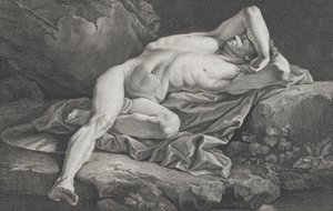 Studie eines männlichen Aktes, 1762 von Simon Charles Miger