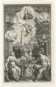 Allegorie auf die Erhebung von Wilhelm IV. zum Statthalter, 1747 von Simon Fokke
