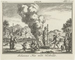 Verbrennung von Jan Hus auf dem Scheiterhaufen von Simon Fokke