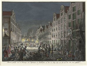 Plünderung des Hauses eines Weinhändlers Gerrit Hagedooren in Rotterdam, 1751