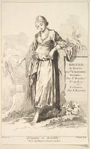 Afrikanerin im Morgenmantel, aus Sammlung verschiedener fremder Figuren erfunden von..., 18. Jahrhundert von Simon Francois Ravenet