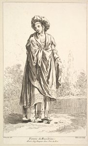 Frau aus Mazedonien, aus Recueil de diverses figures étrangères Inventées par F. B..., 18. Jahrhundert von Simon Francois Ravenet