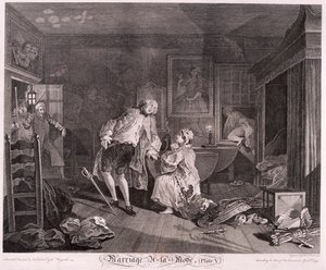 Heirat à la mode, Platte V, 1745 von Simon Francois Ravenet