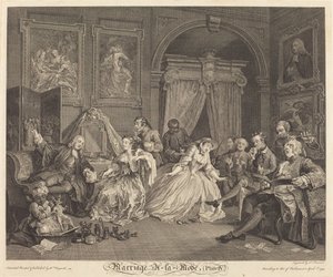 Heirat à la Mode: pl.4 von Simon Francois Ravenet I after William Hogarth