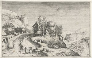Dorf in einer Berglandschaft von Simon Frisius (attributed to)