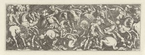 Kampf zwischen Kavalleristen und Infanteristen (Cavalerie)