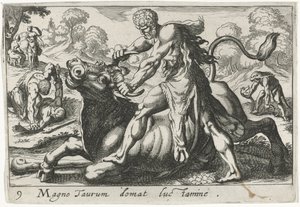 Herkules im Kampf mit Acheloüs von Simon Frisius