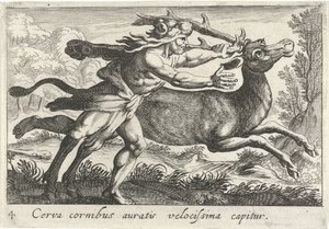 Herkules fängt die Hirschkuh von Cerynea