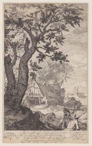 Landschaft mit Bauernhaus