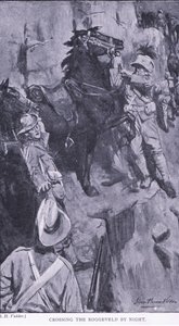 Überquerung des Roggevald bei Nacht, aus After Pretoria: Der Guerillakrieg veröffentlicht von Harmsworth Bros Limited, 1901 von Simon Harmon Vedder