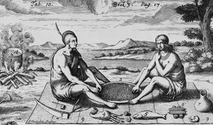 Ein Mann und seine Frau beim Abendessen, 1705 von Simon II Gribelin
