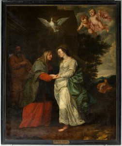 Pfarrkirche (Parochiekerk Sint-Eligius). Gemälde. "Maria besucht Elisabeth". Simon De Pape. 17. Jahrhundert.