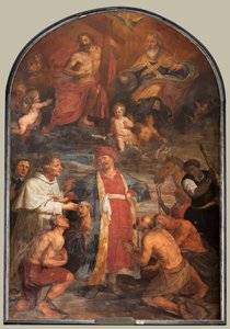 Pfarrkirche (Sint-Walburgakerk). Gemälde, Triptychon. Simon De Pape (?). Erlösung der christlichen Sklaven an die Türken. von Simon II de Pape