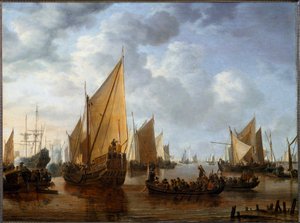 Friedrich Heinrich, Prinz von Oranien, besucht die Flotten in Dordrecht im Jahr 1646 von Simon Jacobsz. Vlieger
