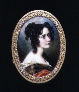 Porträtminiatur von Georgina Carolina, Lady Astley, ca. 1827 von Simon Jacques Rochard