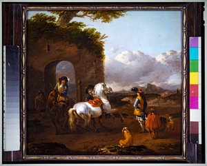 Kavaliere in einer italienischen Landschaft