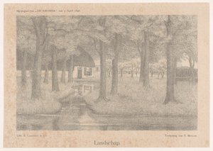 Bauernhof zwischen Bäumen von Simon Moulijn