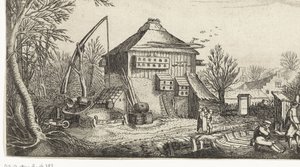 Winterlandschaft mit Bauernhof von Simon Poelenburg