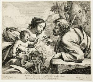 Heilige Familie mit einem Vogel