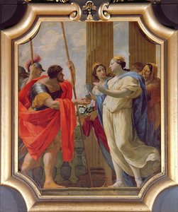 Polydamne gibt Menelaos und Helena die Medikamente Enula Campana und Moly von Simon Vouet
