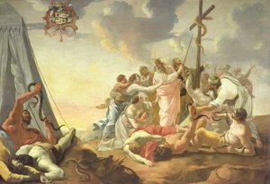 Die eherne Schlange, rechter Abschnitt von Simon Vouet