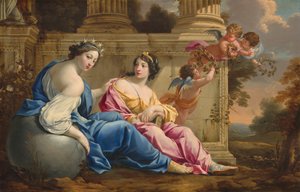 Die Musen Urania und Kalliope von Simon Vouet