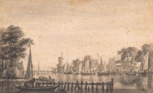 Die Vecht bei Weesp mit Mühle "De Stinkerd"