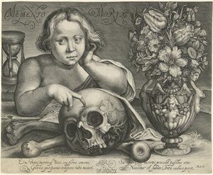 Kind mit Totenkopf (Vanitas) von Simon van de Passe