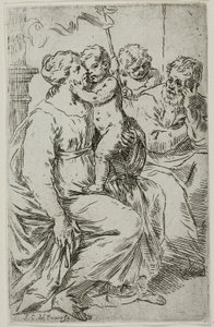 Die Heilige Familie von Simone Cantarini