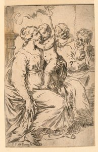 Die Heilige Familie mit Johannes dem Täufer von Simone Cantarini