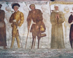 Tod mit dem jungen Mann, dem Bettler und der Nonne (Detail)