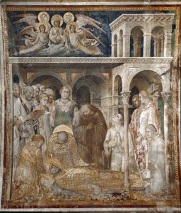 Fresko des Lebens des Heiligen Martin. Der Tod des Heiligen Martin von Simone Martini