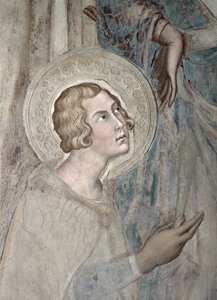 Maestà: St. Ansanus, 1315 (Detail) von Simone Martini