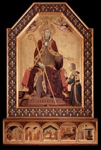 Saint Louis von Anjou (von Toulouse) krönt Robert I. von Neapel (1277-1343). Gemälde von Simone Martini (ca. 1284-1344) 1317 Neapel, Museo Nazionale di Capodimonte
