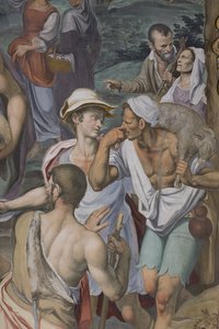 Die Anbetung der Hirten, 1578-82 (Detail) von Simone Veneziano Peterzano