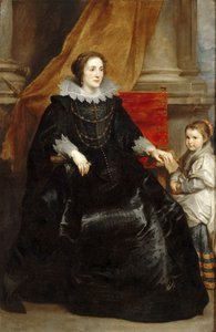 Porträt einer vornehmen Dame mit ihrer Tochter, ca. 1632