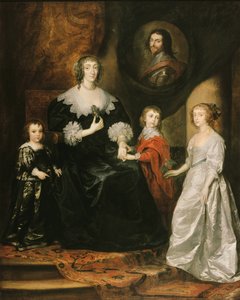 Porträt der Witwe des Herzogs von Buckingham und ihrer Kinder, 1633