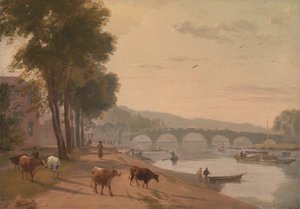 Eine Ansicht der Richmond-Brücke an der Themse von Sir Augustus Wall Callcott