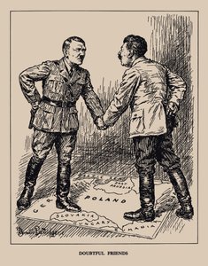 Zweifelhafte Freunde. Punch-Magazin, 1939 von Sir Bernard Partridge