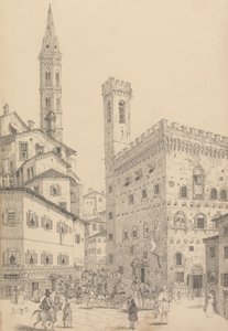 Album mit 30 Ansichten in Tirol und Italien: Südansicht des Barqello oder Staatsgefängnisses und Turm der Badia, 3. Mai 1842